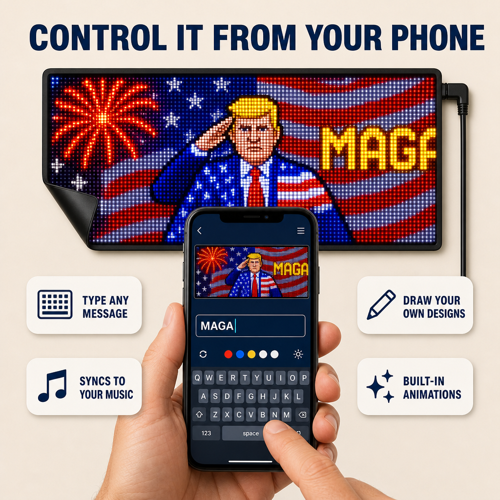 MAGA GLOW Rear Window LED Display